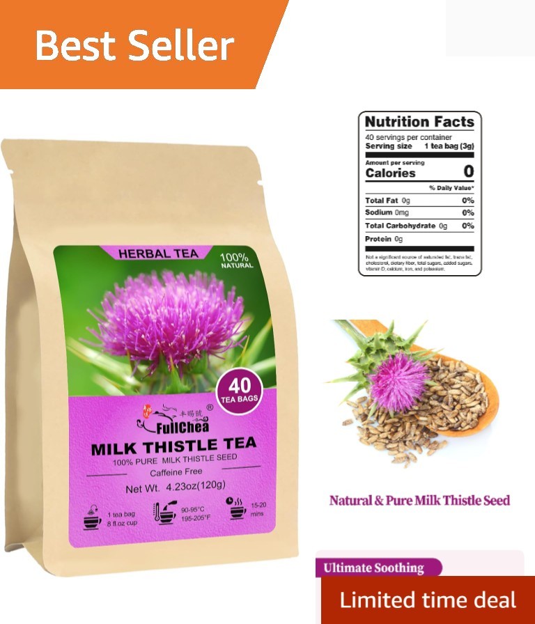 Milk Thistle Tea Bags, 40 Teabags, 3g/Bag – Natural Milk Thistle Seed