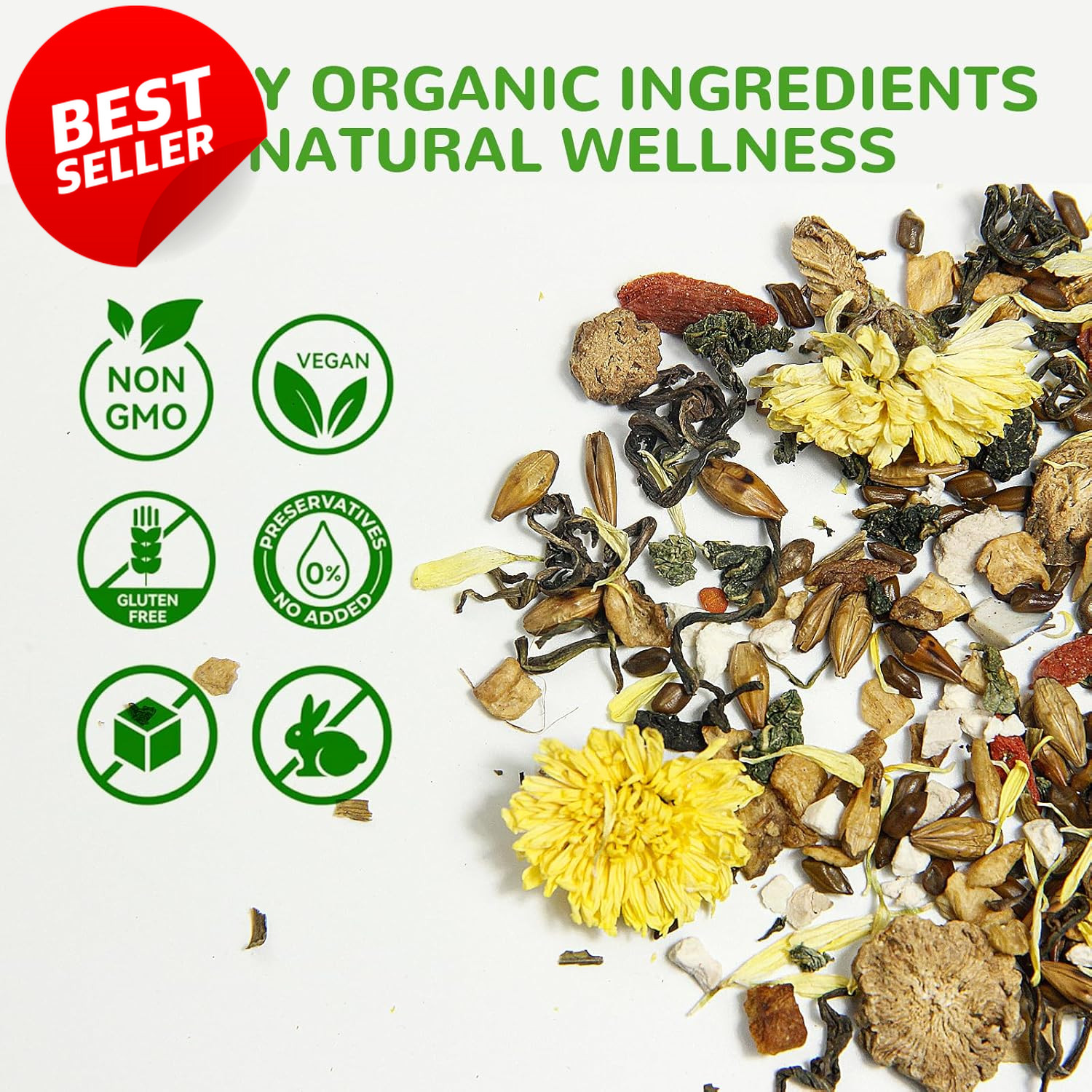 Organic Chicory Gardenia Tea Blood Sugar Digestive Support 30 Bags – US
