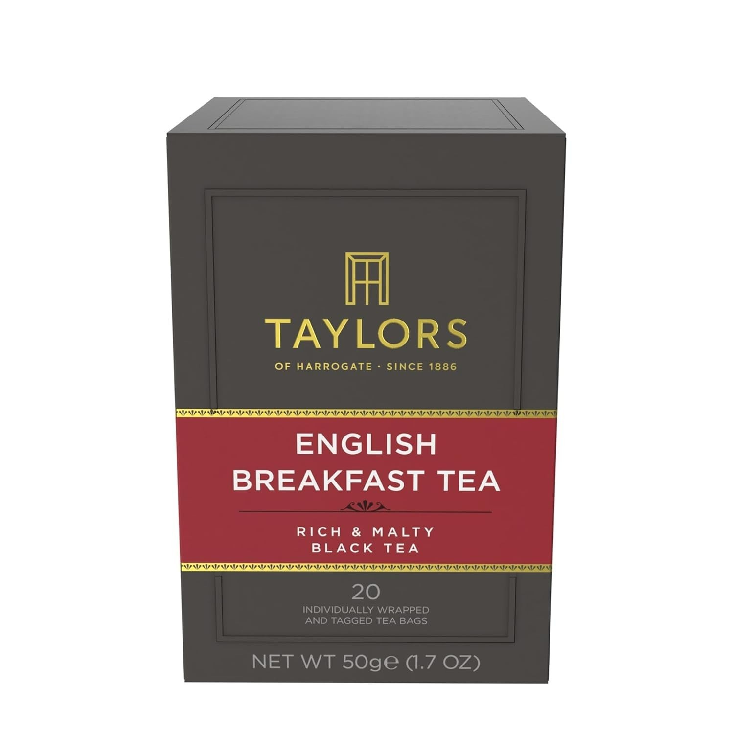Individually Wrapped English Breakfast Tea Bags, 20 Count – Rich & Caffeinated