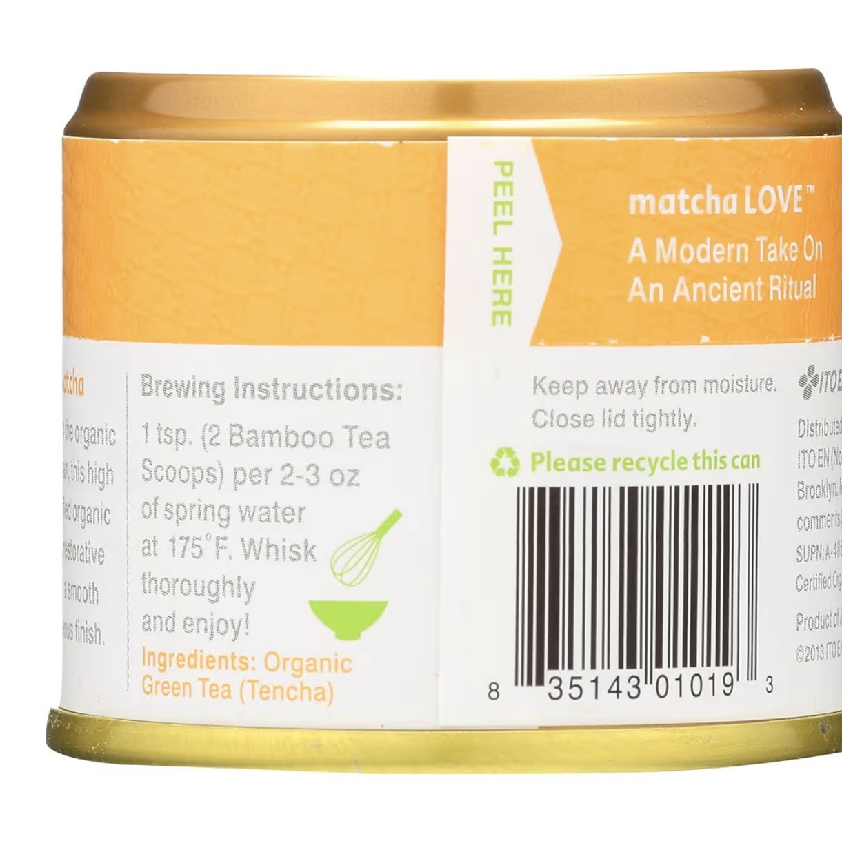 Matcha Love Organic Ceremonial Japanese Matcha Green Tea 0.7 Ounce Canister