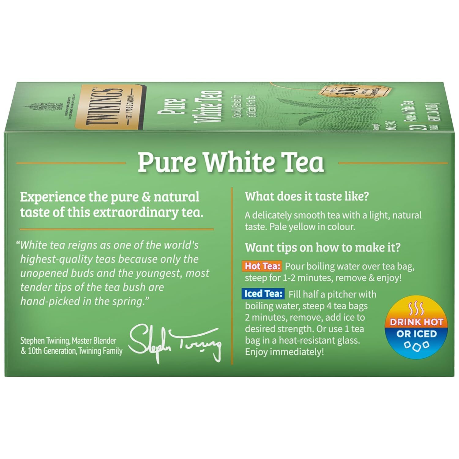 2 Pack – Twinings Pure White Tea – 20 Count
