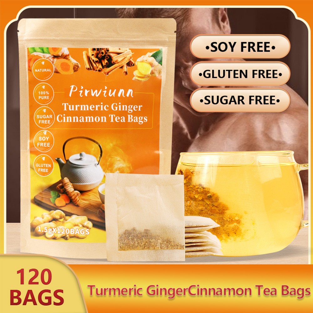 Turmeric Ginger Cinnamon Tea 120Bags No Additive Support Brain Weight Sleep Skin