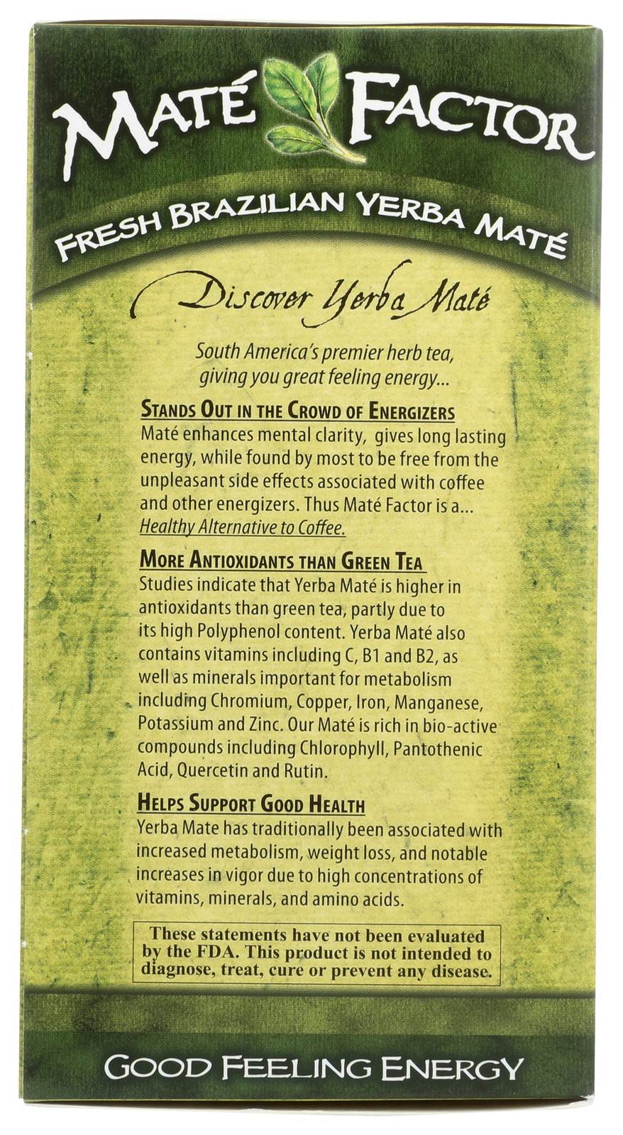 Mate Factor Fresh Green Organic Yerba Tea Bags 24 Count 3 Pack