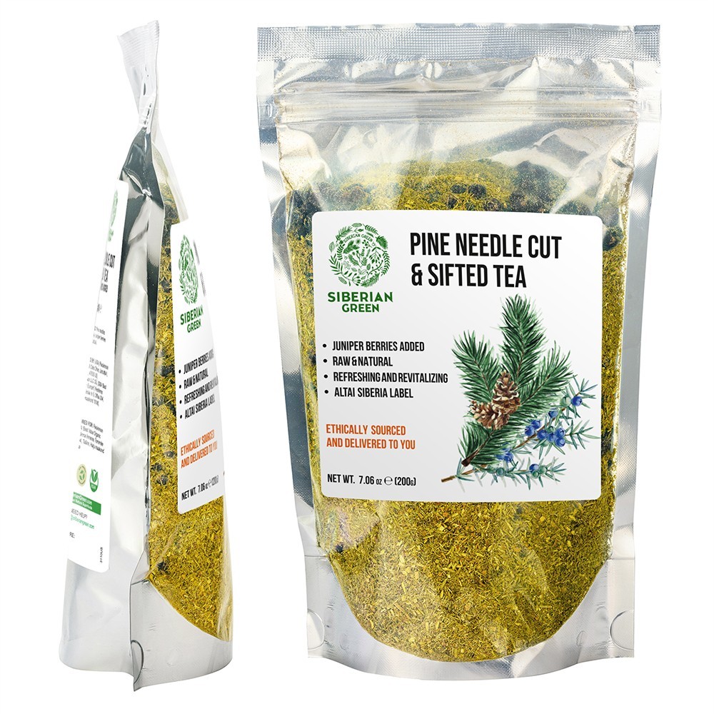 Pine Needle Tea Powder 200g (7.05oz) Wild Harvested Pinus Sibirica White Pine