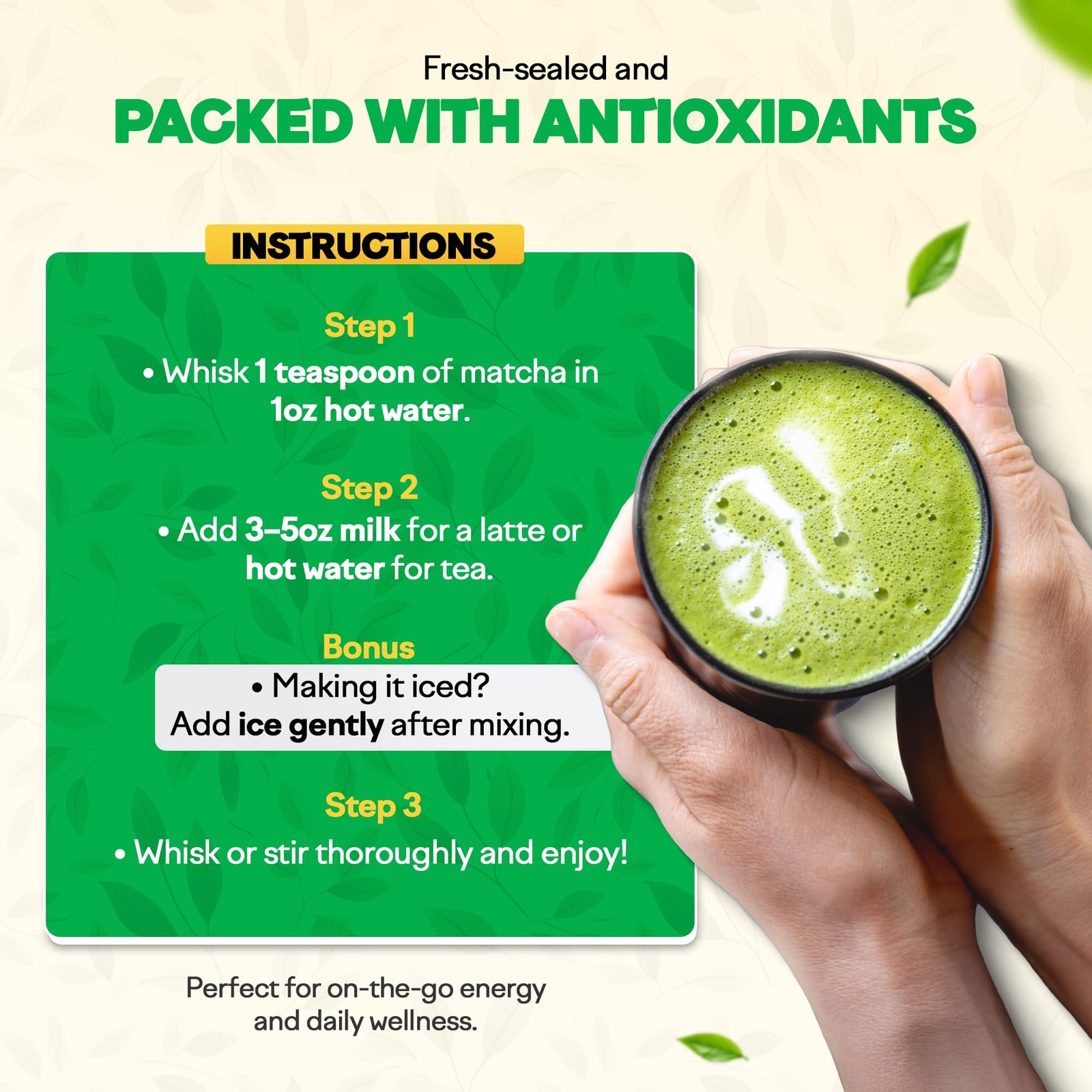 Japanese Ceremonial Matcha Green Tea – Coffee for Energy, Calm Focus & No Jit…