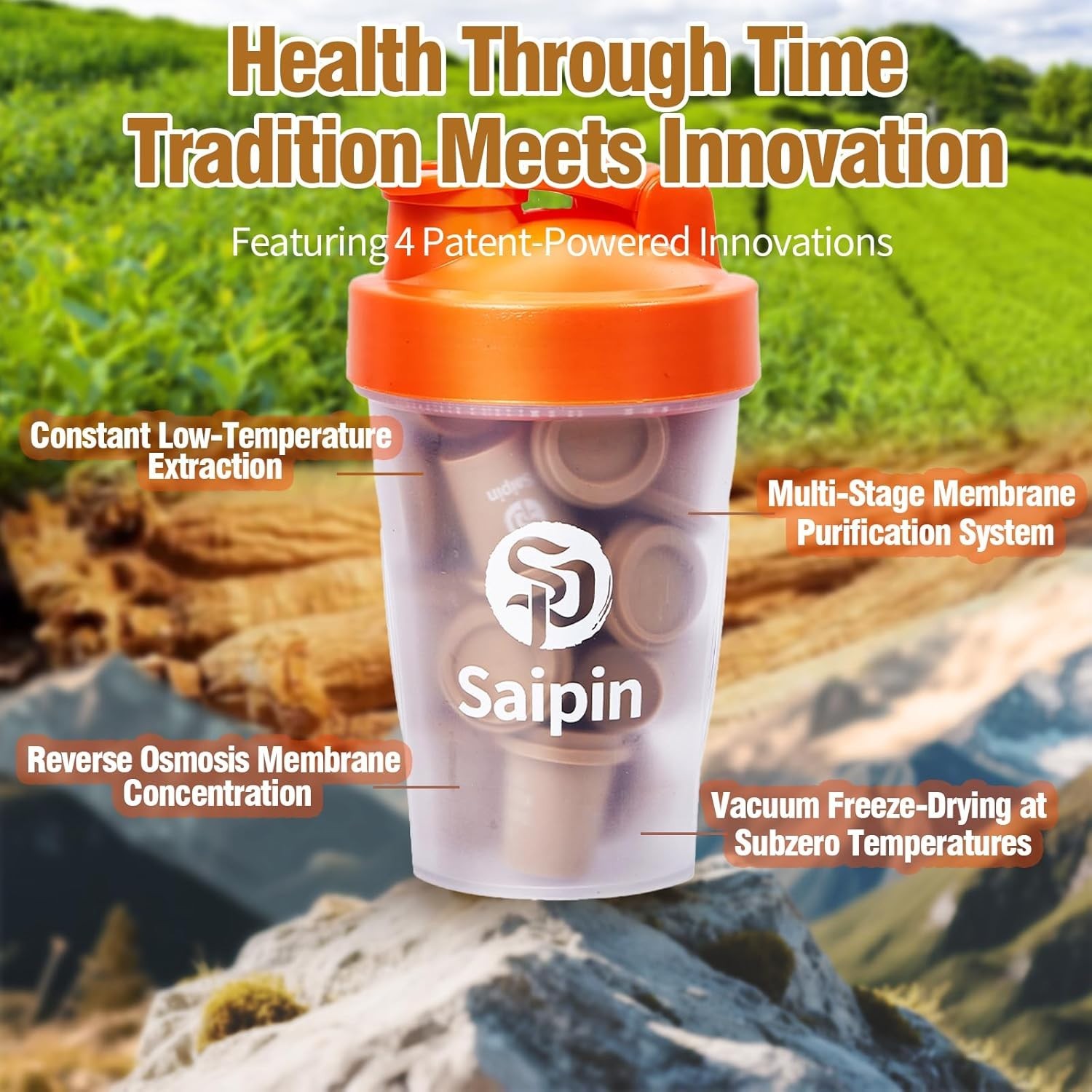 SAIPIN Ginseng Tea 20 Pack Organic Instant Powder Energy Immune Support