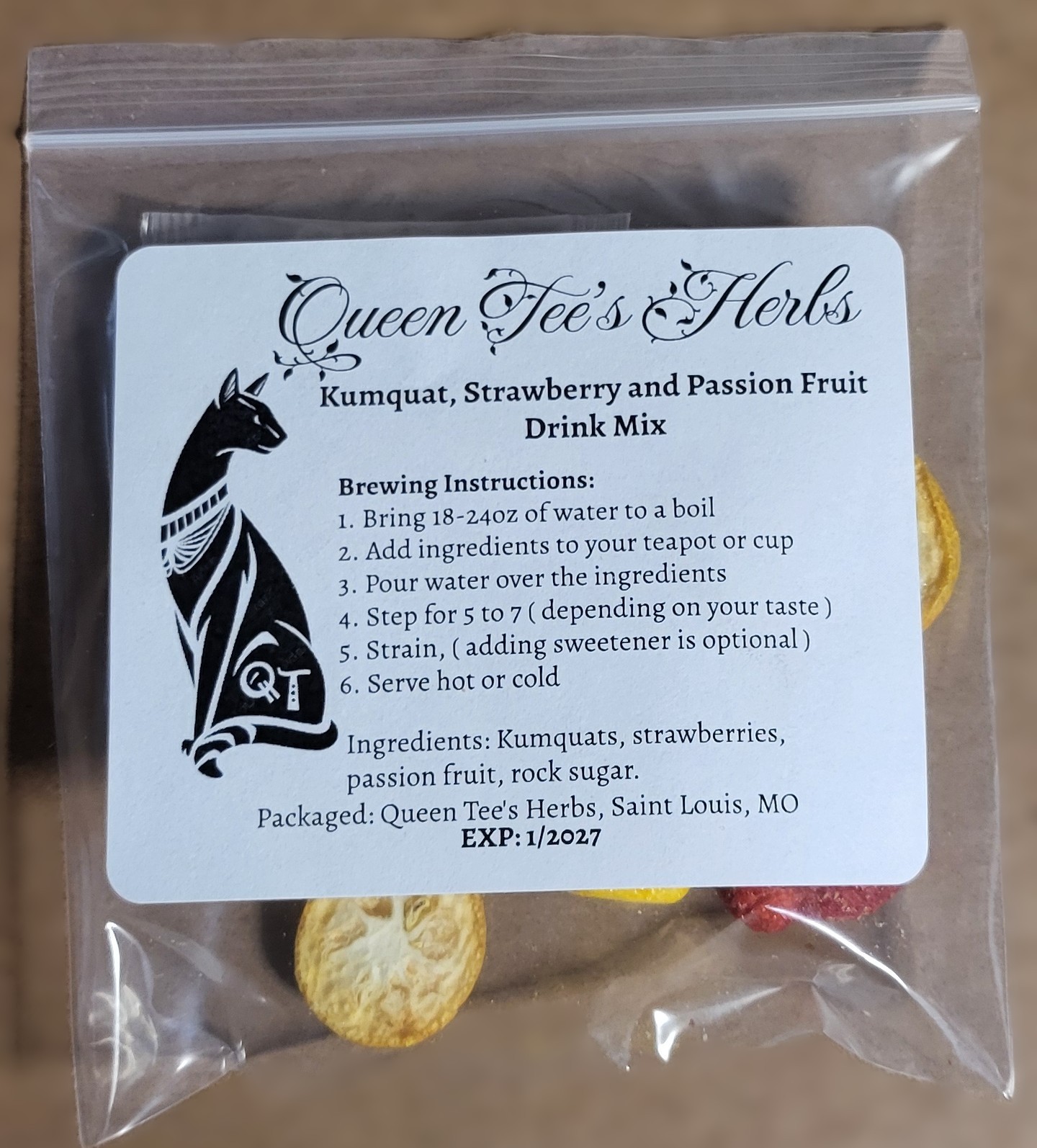 Queen Tee’s Premium Freeze-Dried Fruit Tea Slices Packages