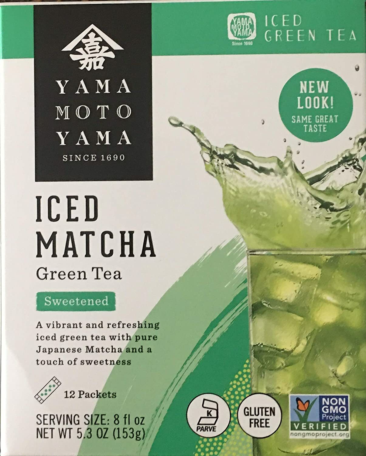 Japanese Yamamotoyama Iced Matcha Green Tea Sweetened (12 Packets) Gluten Free