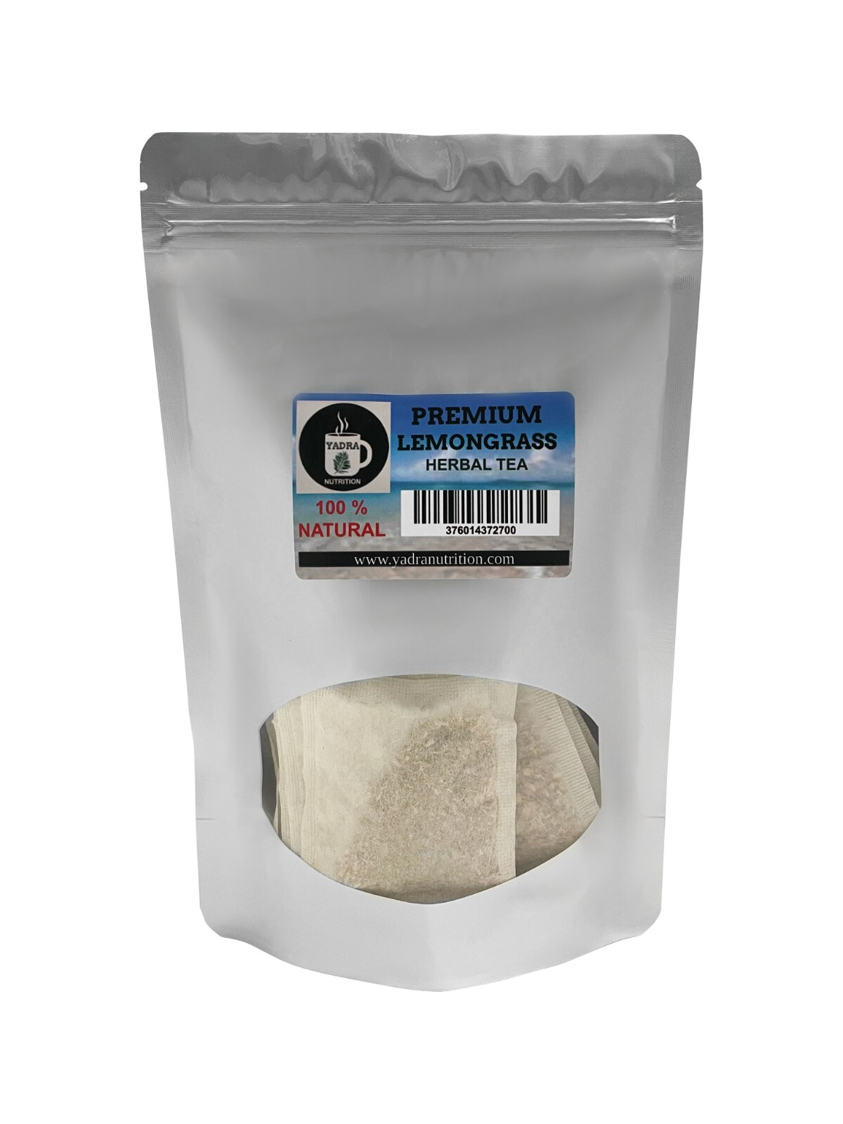 Lemongrass Tea 100 Bags 100% Natural Premium Caffeine Free Tea Resealable Pouch