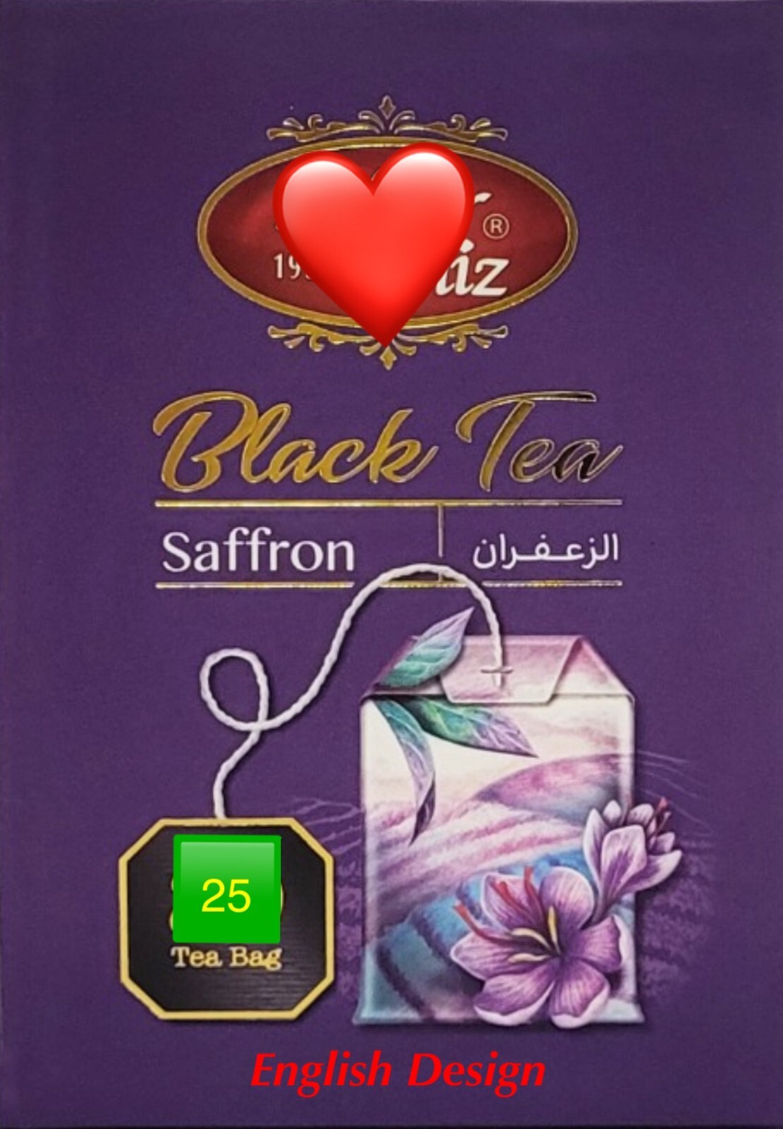 SAFFRON TEA BAGS PREMIUM 25pcs SPANISH OR ENGLISH DESIGN