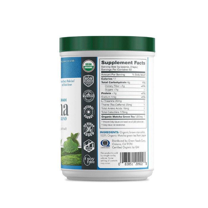 Green Foods Matcha Green Tea Energy Blend – Ceremonial Grade 11 oz (PACK OF 2 )