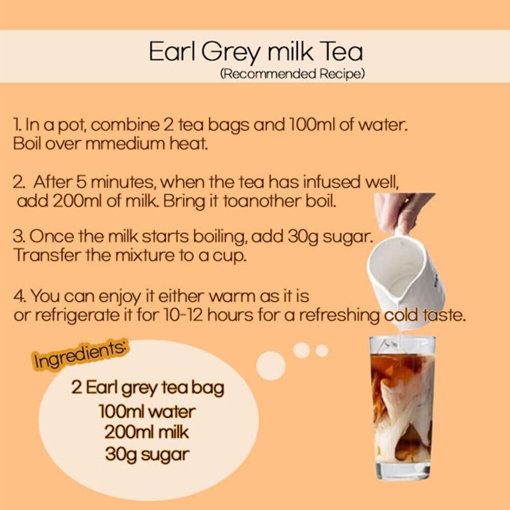 [GAGOPA] 100% Pure Organic Earl Grey Herbal Tea 1g x 10Teabags (5-Pack, 50ea)