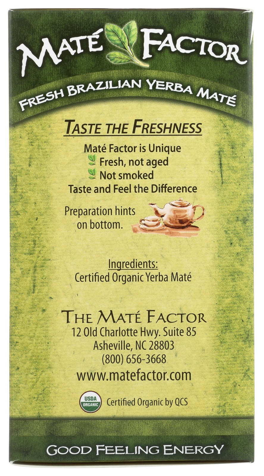 Mate Factor Fresh Green Organic Yerba Tea Bags 24 Count 3 Pack