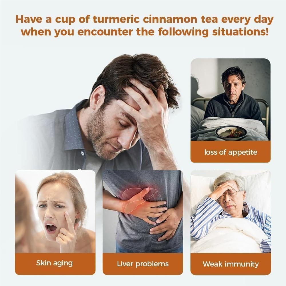 70 Count Premium Turmeric Ginger Cinnamon lemon Tea Bags 100% Natural HighCo…