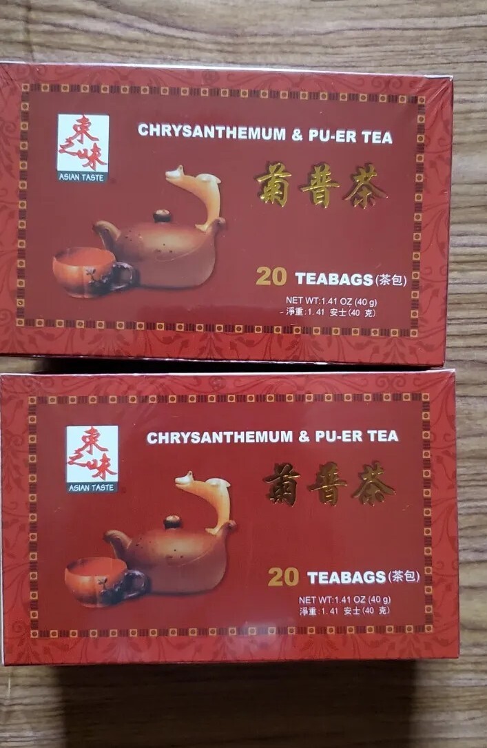 2 PACK CHRYSANTHEMUM & PU ERH TEA ASIAN TASTE TEA BAGS (20 BAGS )