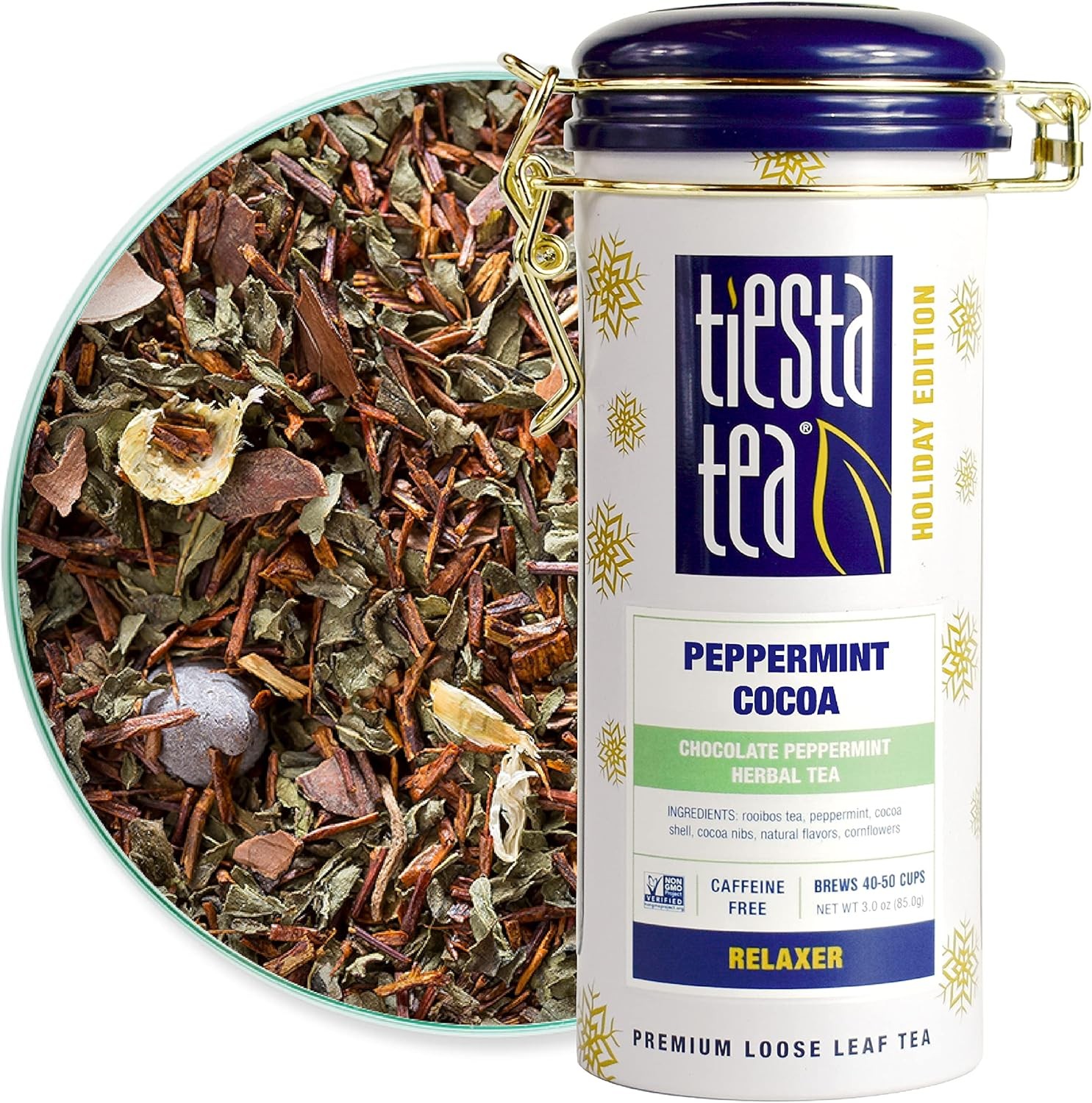Cozy Peppermint Cocoa, Loose Leaf, Chocolate Peppermint Herbal Tea, Premium