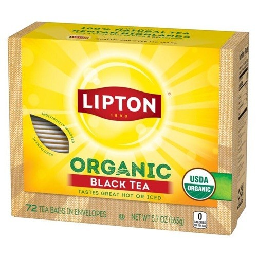 Lipton Organic Black Tea Bags, Hot or Iced, 360 Total Bags ,5 Packs.