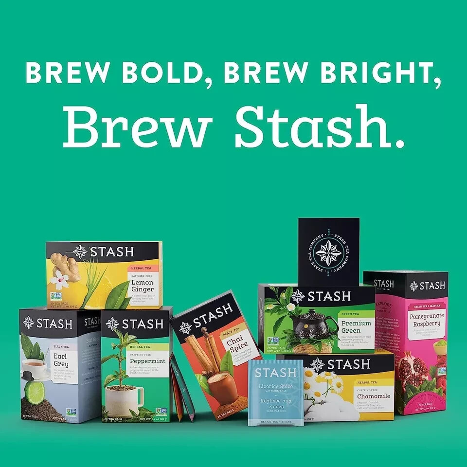 Stash Tea Green Tea Variety Pack Sampler Assortment – Caffeinated, 20 Count