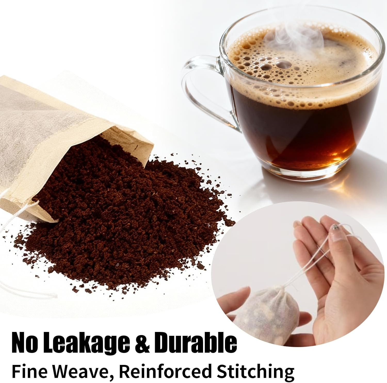 60Pcs Reusable Rosemary Tea Bags for Loose Leaf Tea 3x4inch Sachet