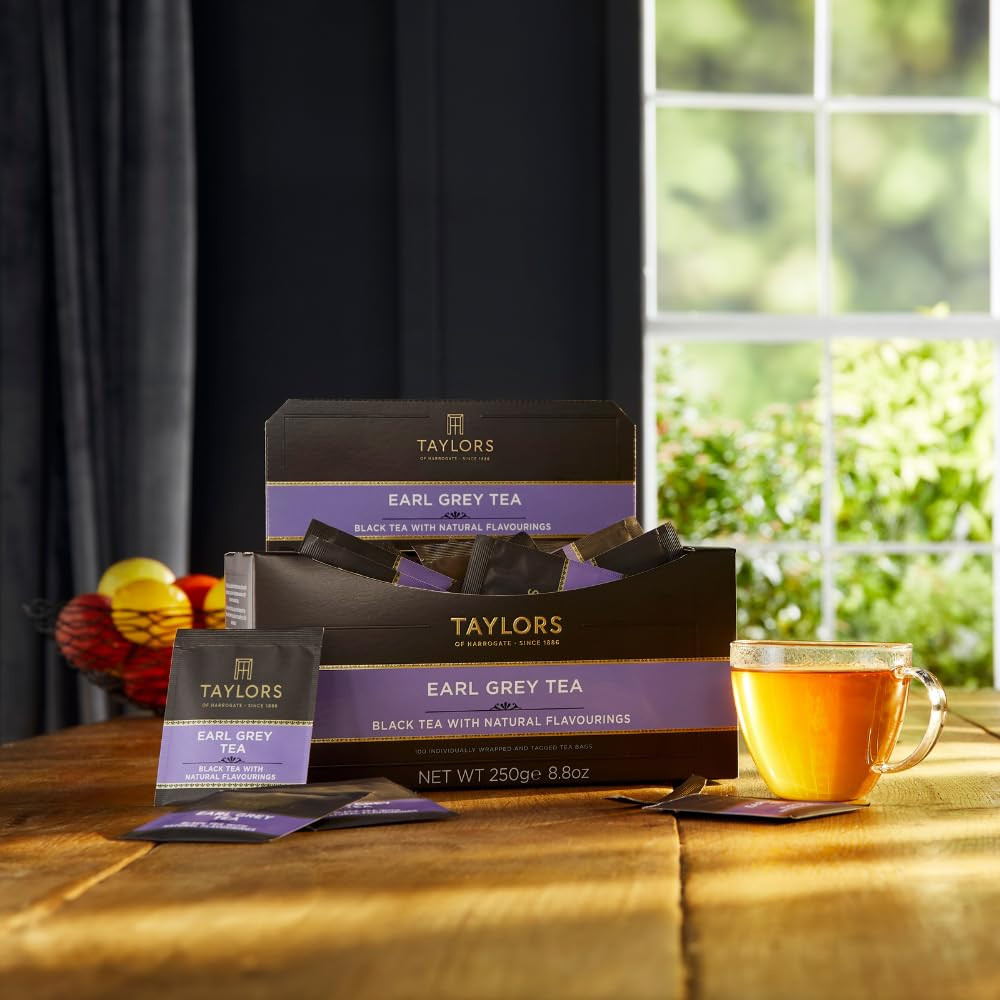 Earl Grey, Black Tea, Individually Wrapped Bags, 100 Count (Pack of 1), Fragrant