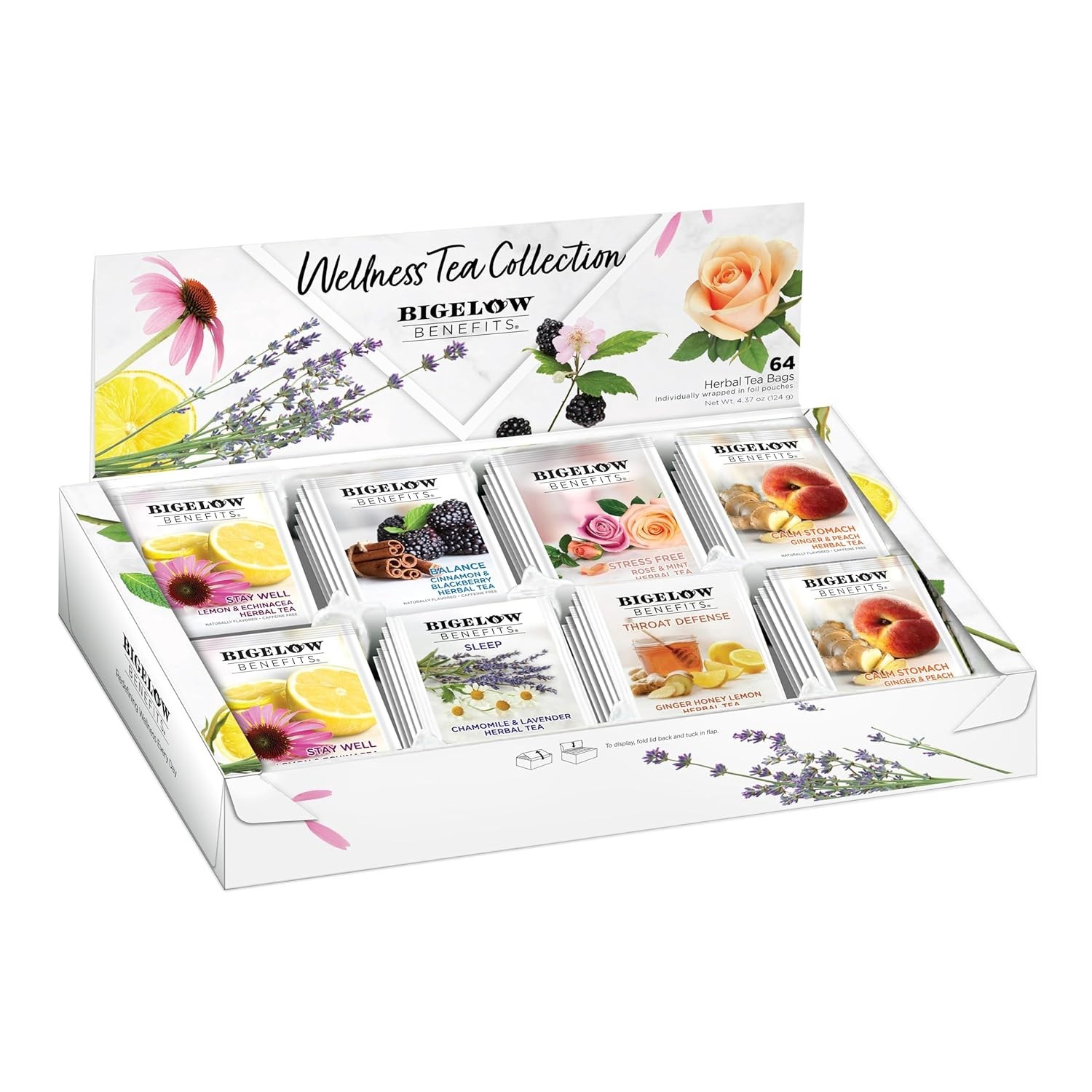 Diverse Wellness Tea Collection – 64 Individually Wrapped Bags for Freshness