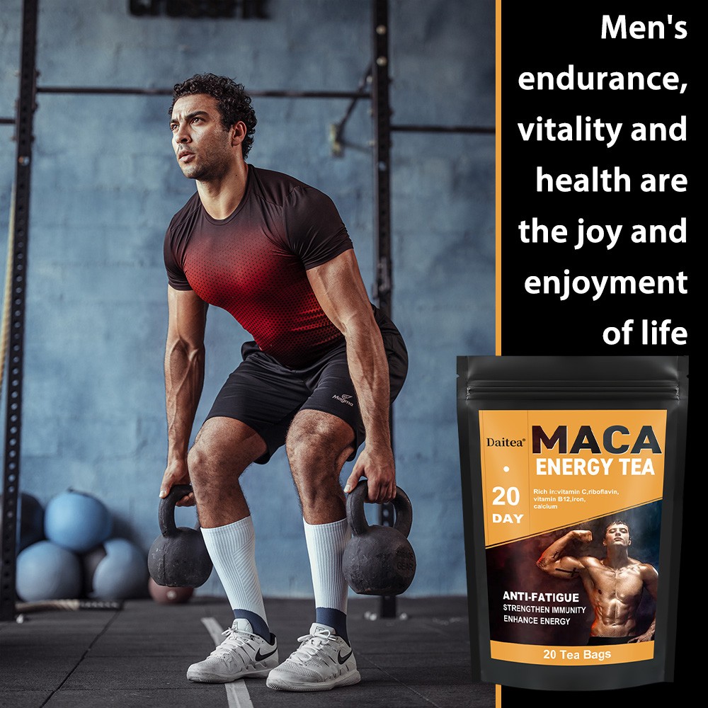 Men’s Black Maca Tea Energy Herbal Supplement Natural Male Energy Drink