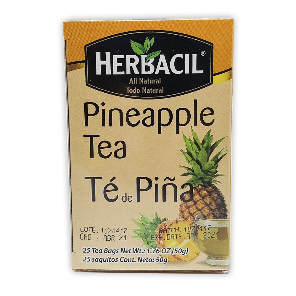 Herbacil Natural Herbal Pineapple Tea. Refreshing with Vitamin C. 1.76oz. 25Bags