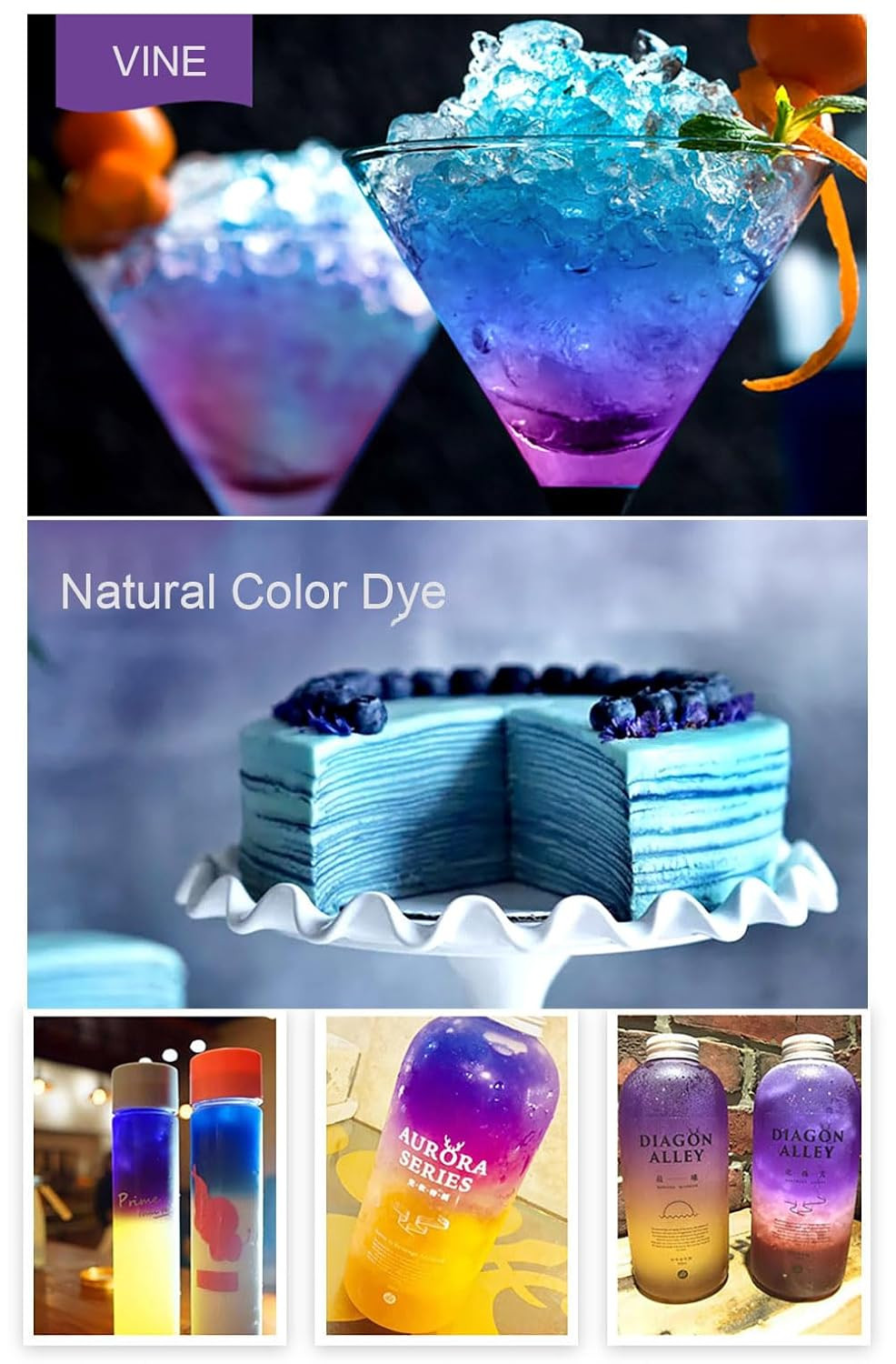 50 Dried Blue Butterfly Pea Flower Tea Bags | Thai Herbal Tea | Blue Purple Pea