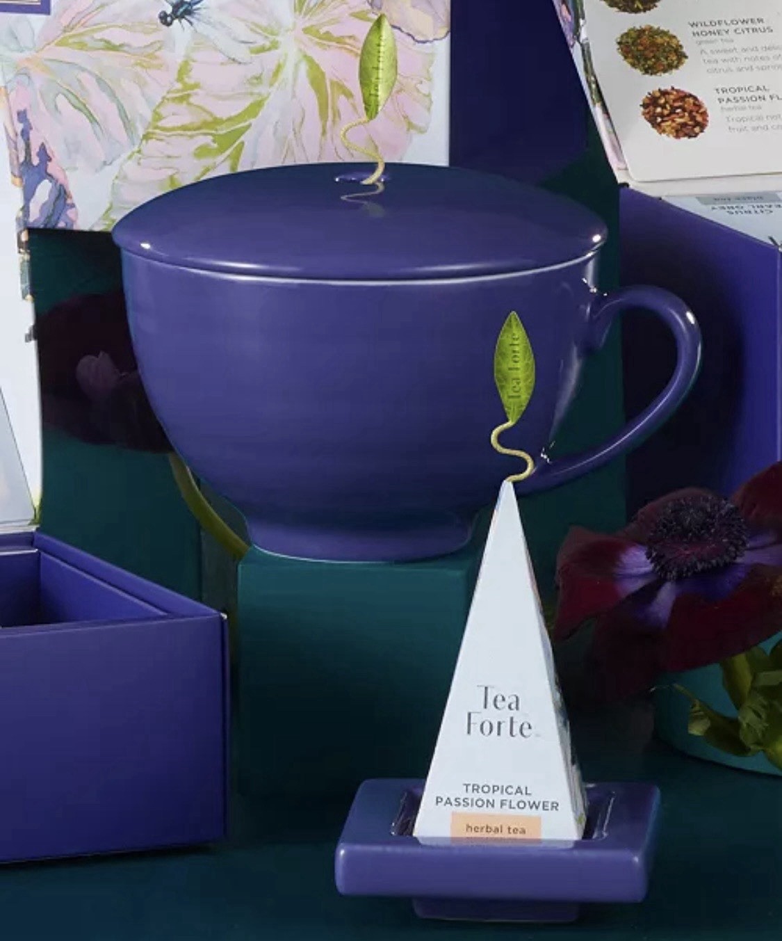 TEA FORTE New York Botanical Garden DEMOISELLE Cafe Cup Tray Infusers GIFT BOX