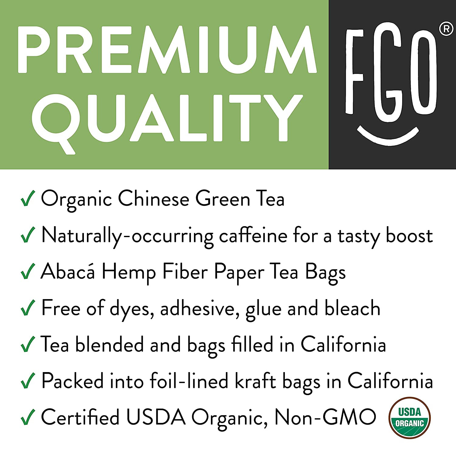 Organic Green Tea – Eco-Conscious Tea Bags – 100 Count – Packaging May Vary (Pac