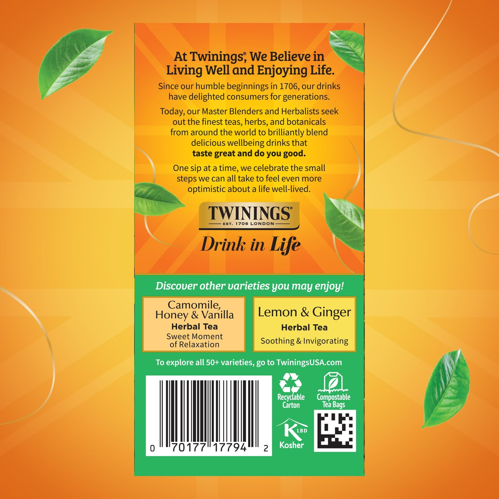Twinings Decaffeinated Green Tea Individually 20 Count (Pack of 1), No Color