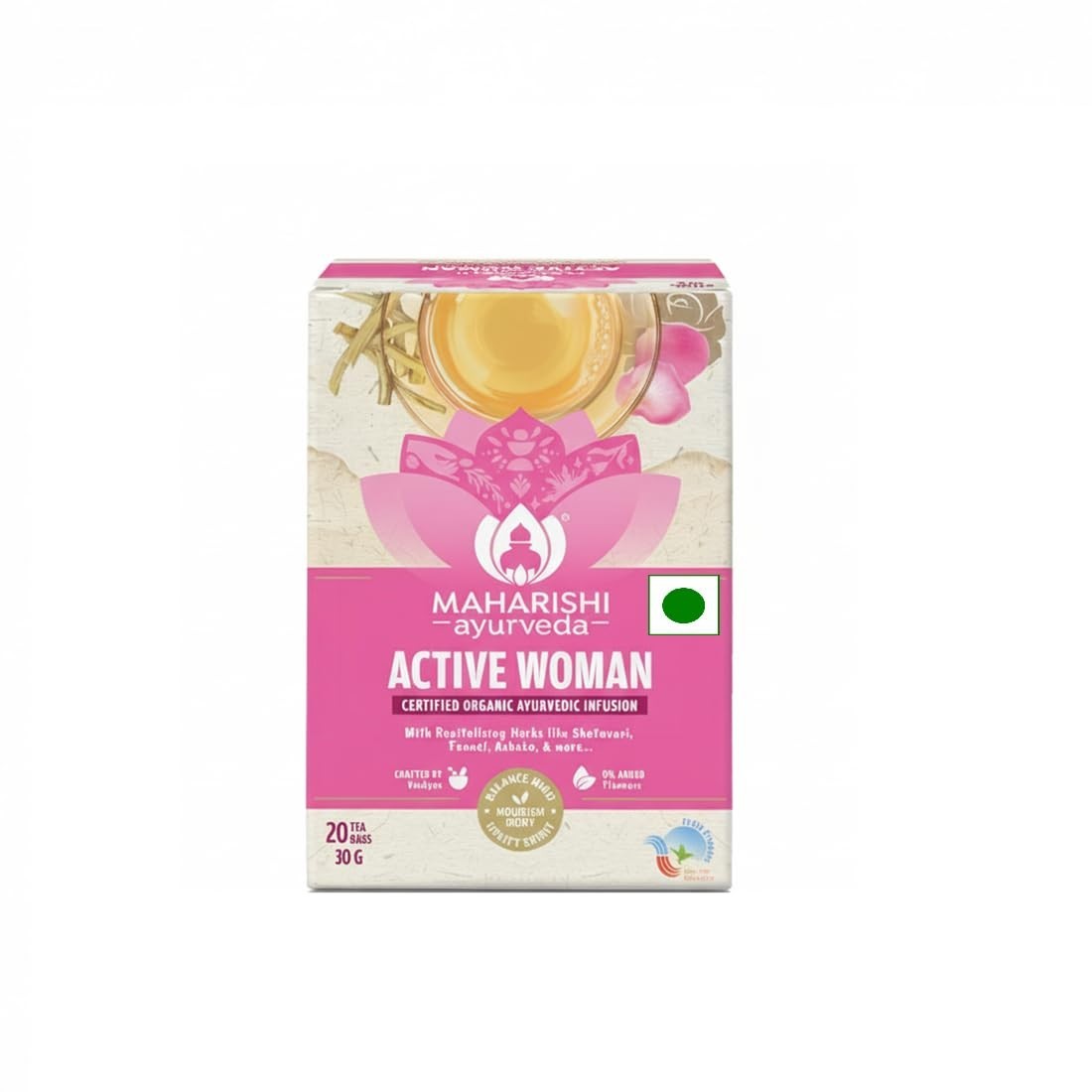 Maharishi Ayurveda All Natural Active Woman Herbal Tea, 20 Tea Bag