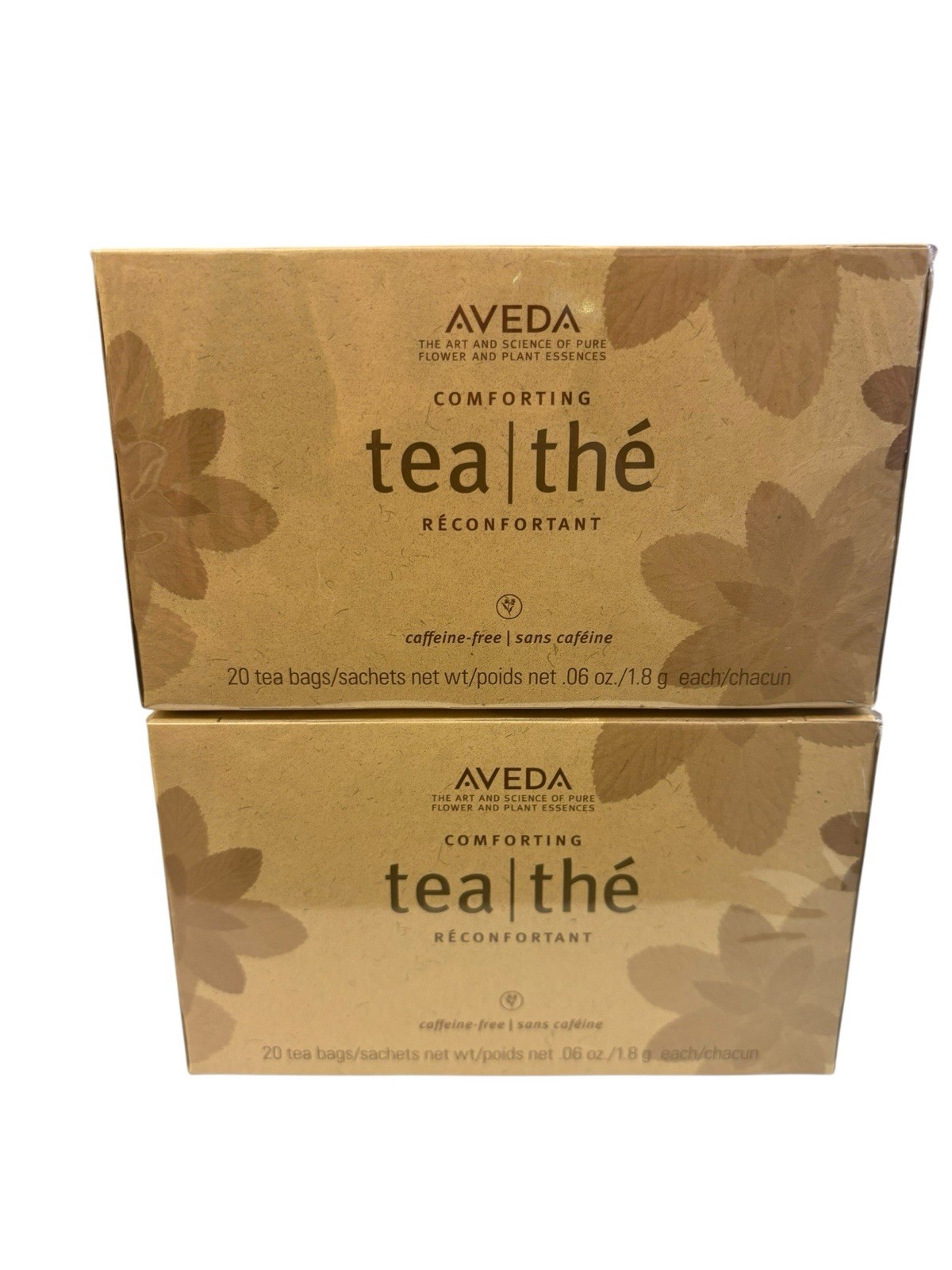 Aveda Comforting Tea 2 Boxes 20 Bags Each Caffeine Free Sealed 2028