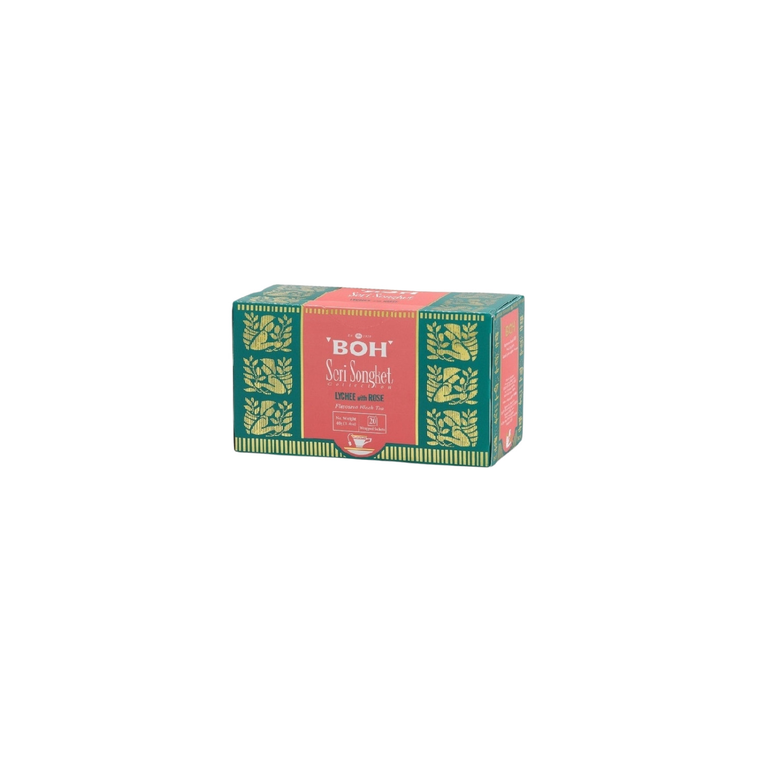 BOH Seri Songket Lychee with Rose Tea – 20 Sachets Exotic Floral Malaysian Tea