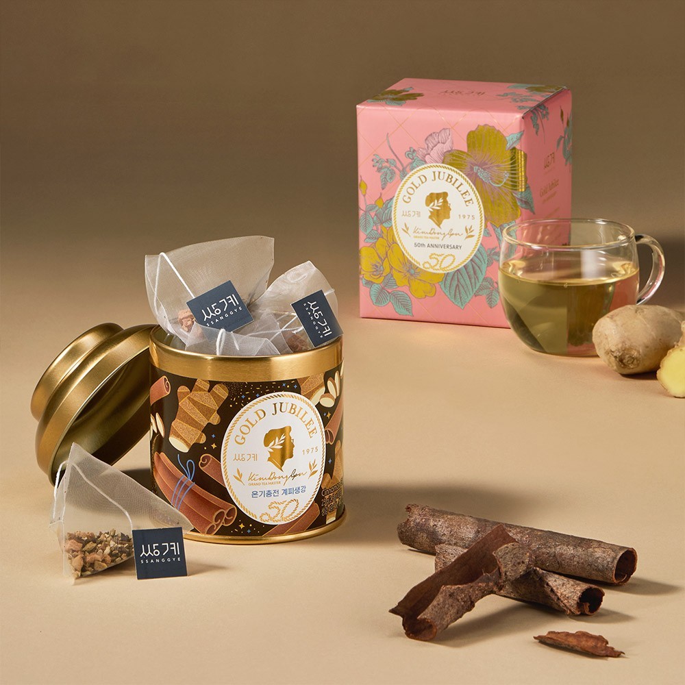 Ssanggye Cinnamon Ginger Tea 10 Pyramid Bags | Warm Spice Tea