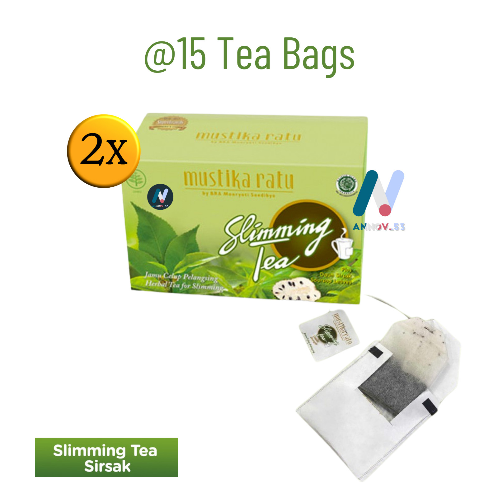 MUSTIKA RATU Herbal Slim Soursop Tea Immune Antioxidant Weight Loss Fat Burn 2X
