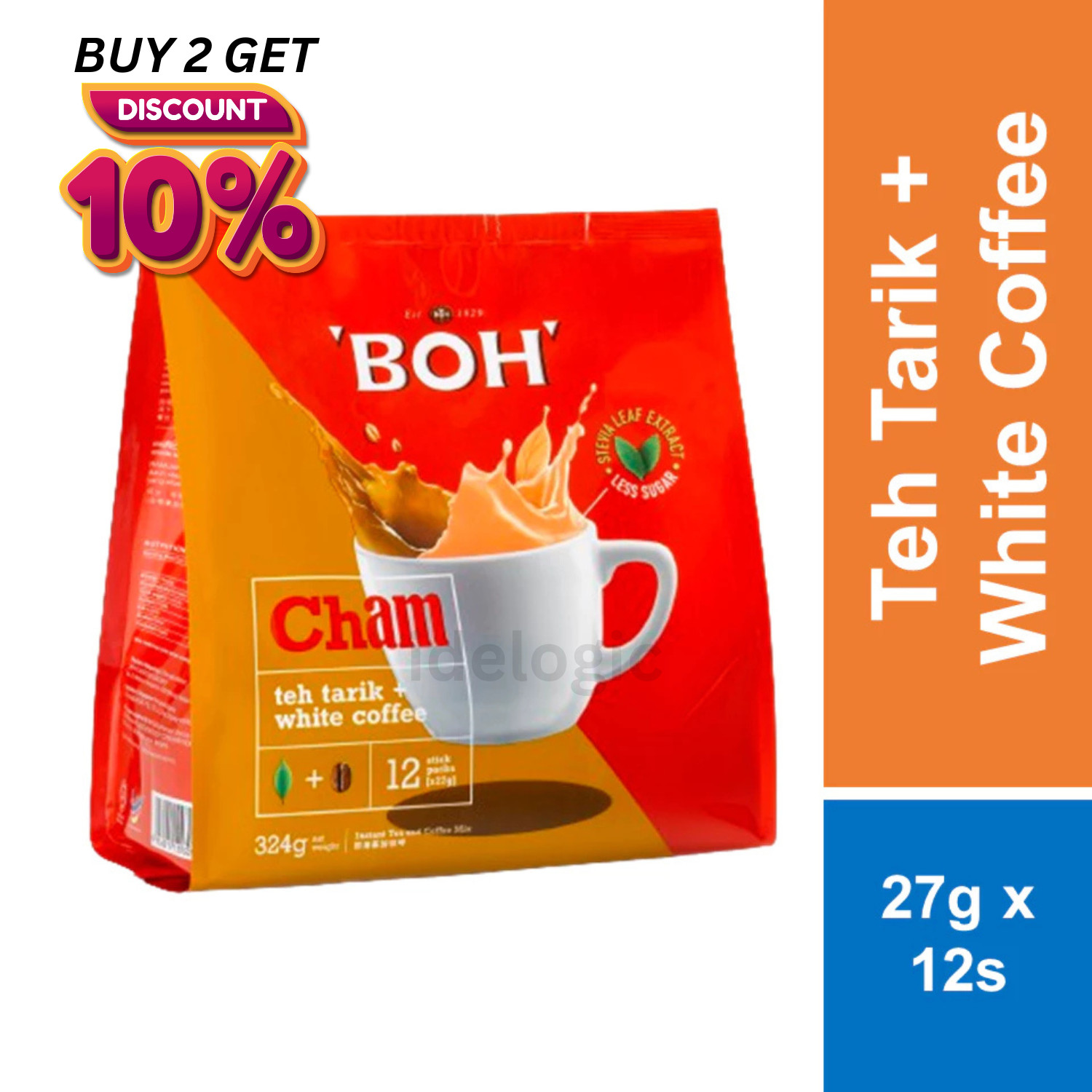 BOH Plantation BOH Cham Tea & White Coffee Mix – 12s x 27g Teh Tarik & Coffee