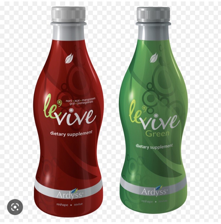 2 ARDYSS LE VIVE GREEN & 2 LEVIVE RED DIETARY SUPPLEMENT JUICE 750ML EACH (4)