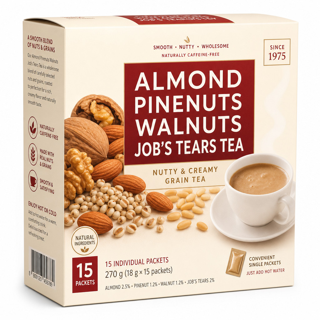 Korean Almond, Pine Nut & Walnut Grain Shake – Adlay Powder Breakfast Meal Drink