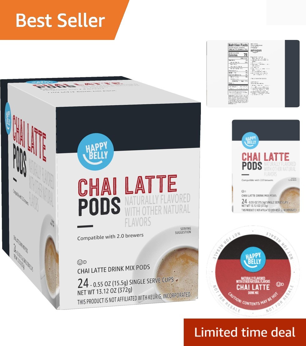 24 Count Chai Latte Tea Pods – High Caffeine & Convenient Brewing Luxury