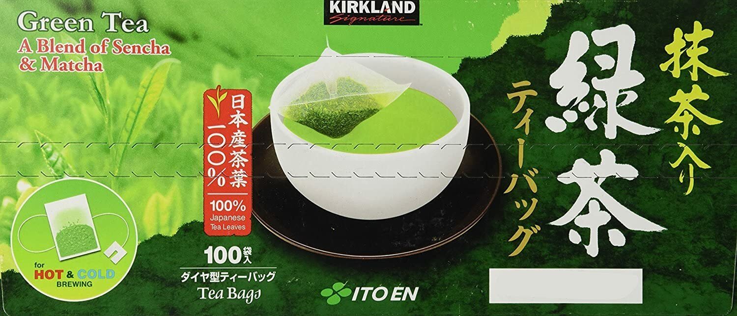 Kirkland Sign ITO EN Matcha Sencha Blend 100% Japanese Green Tea Leaves 100 Bags