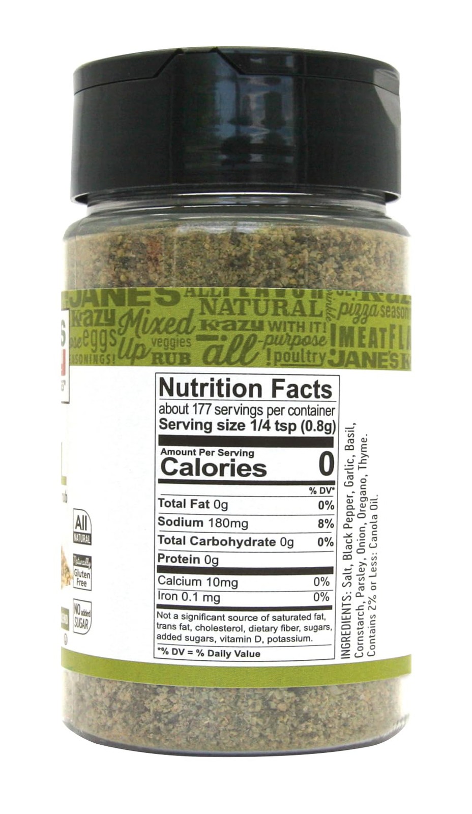 Jane’s Krazy Seasonings Mixed-Up Basil Seasoning, 5 Ounce 5 ounce (Pack of 1)