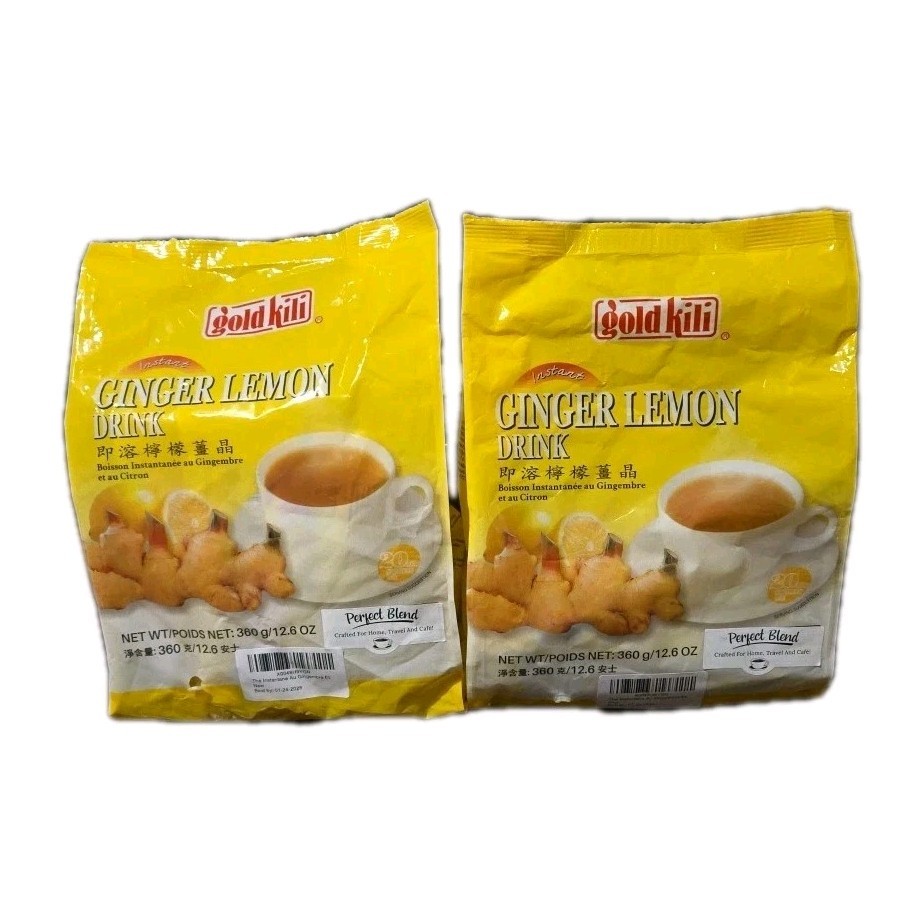 2 BAGS (40 Sachets Total) Gold Kili Instant Ginger Lemon Drink
