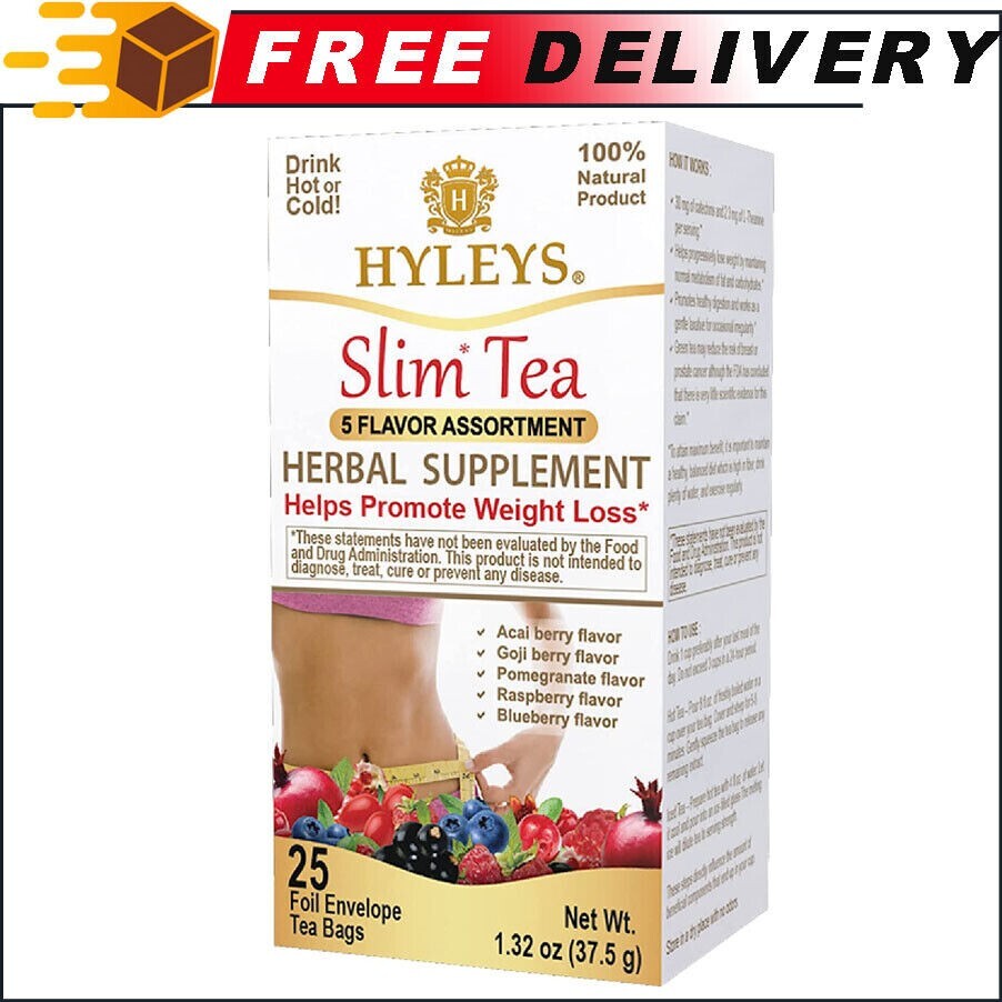 Hyleys Slim Tea 5 Flavors Weight Loss Herbal Supplement Cleanse & Detox – 25 Bag