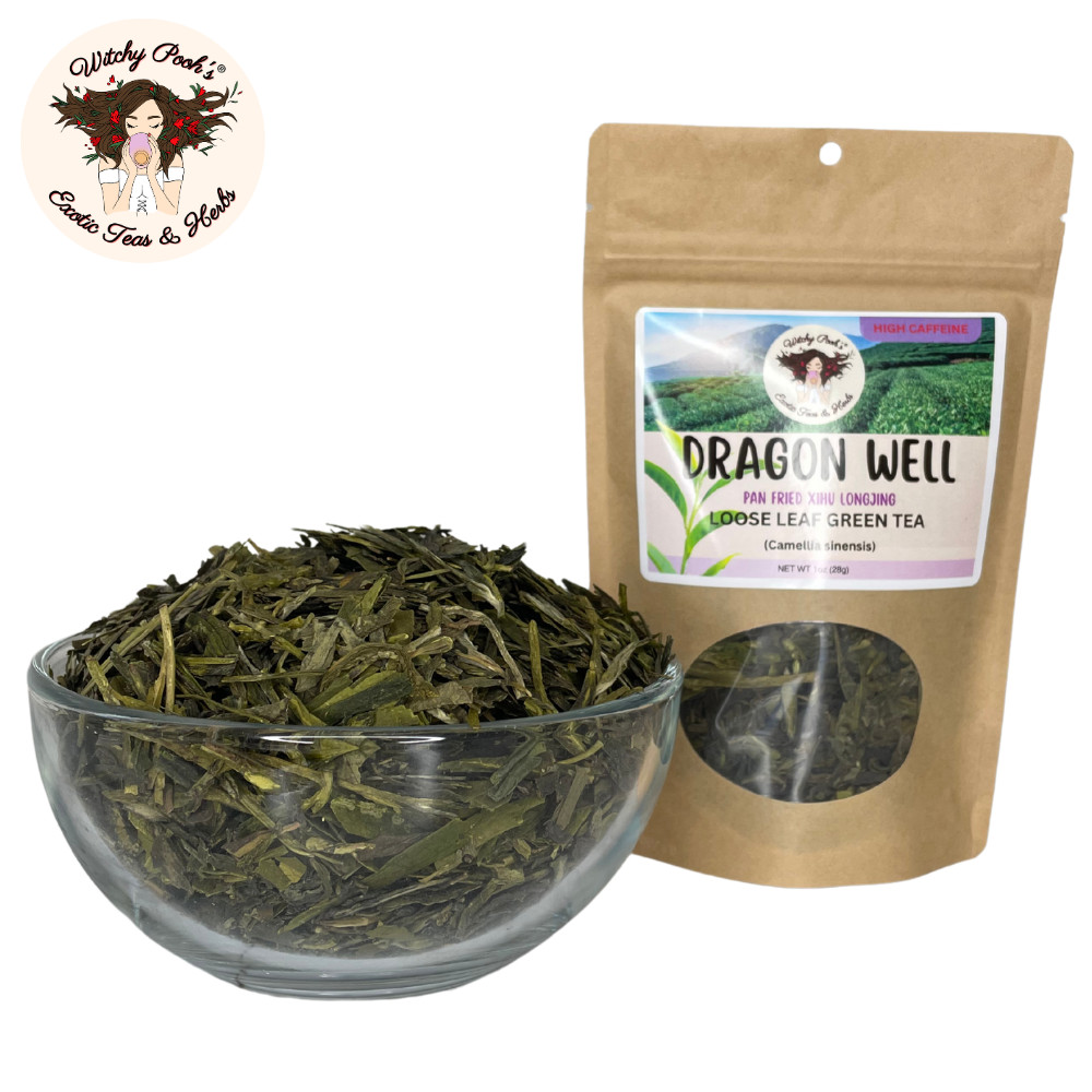 Dragon Well Loose Leaf Green Tea, High Caffeine Equal to Coffee