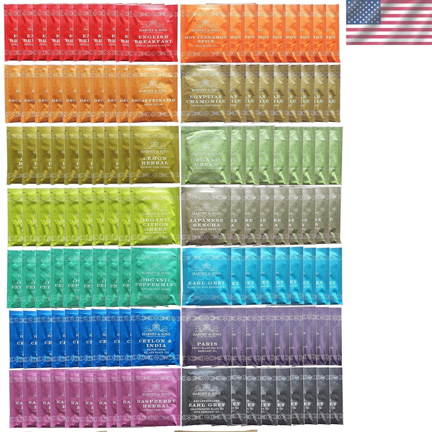 Assorted Tea Bag Sampler – 140 Count with 10 Flavors for Gifts & Offices