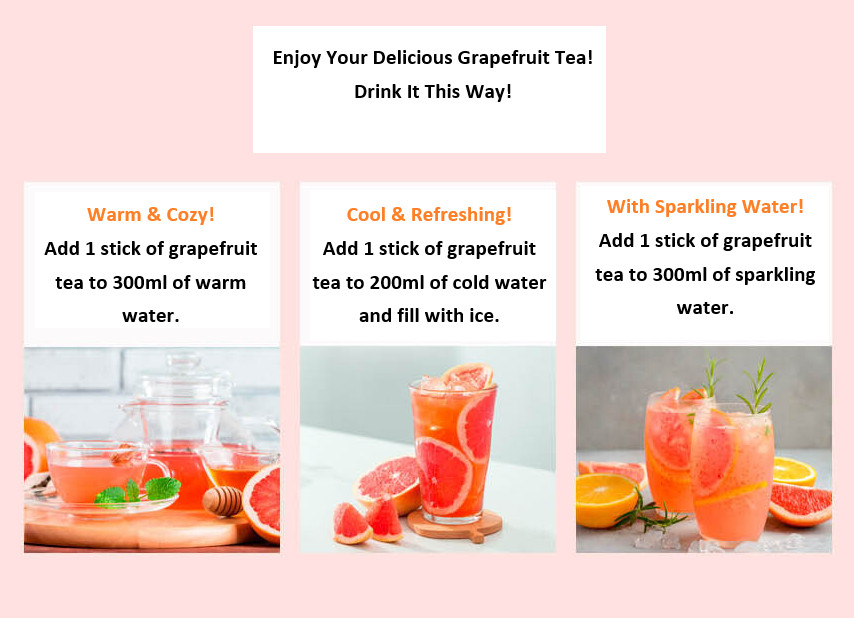 Portable Grapefruit Tea Stick Mix with Green Tea and Hibiscus – Refreshing Blend
