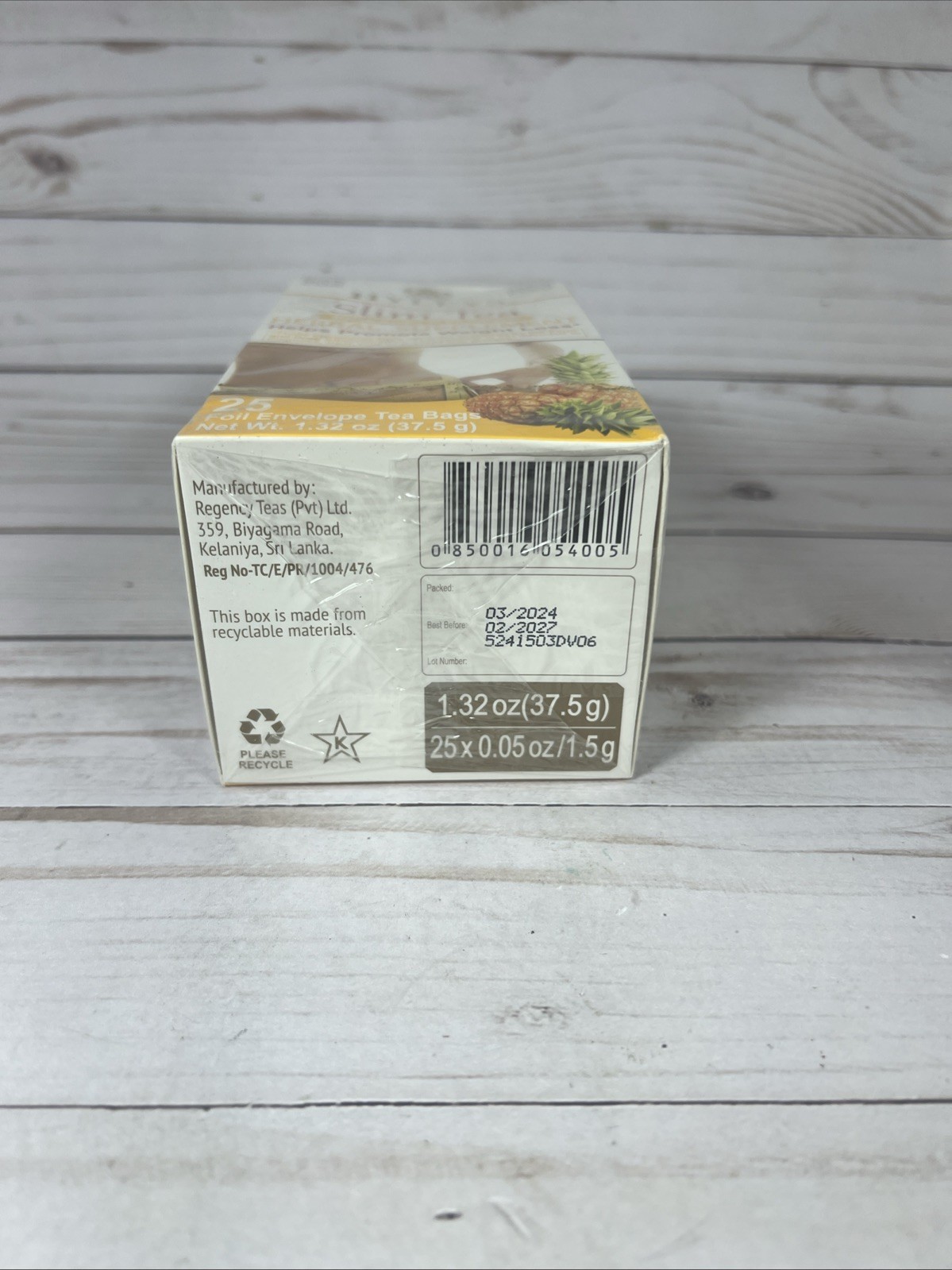 Hyleys Slim Tea Pineapple Flavor 25 Tea Bags Help Promote Weight Loss 2pk 2/27