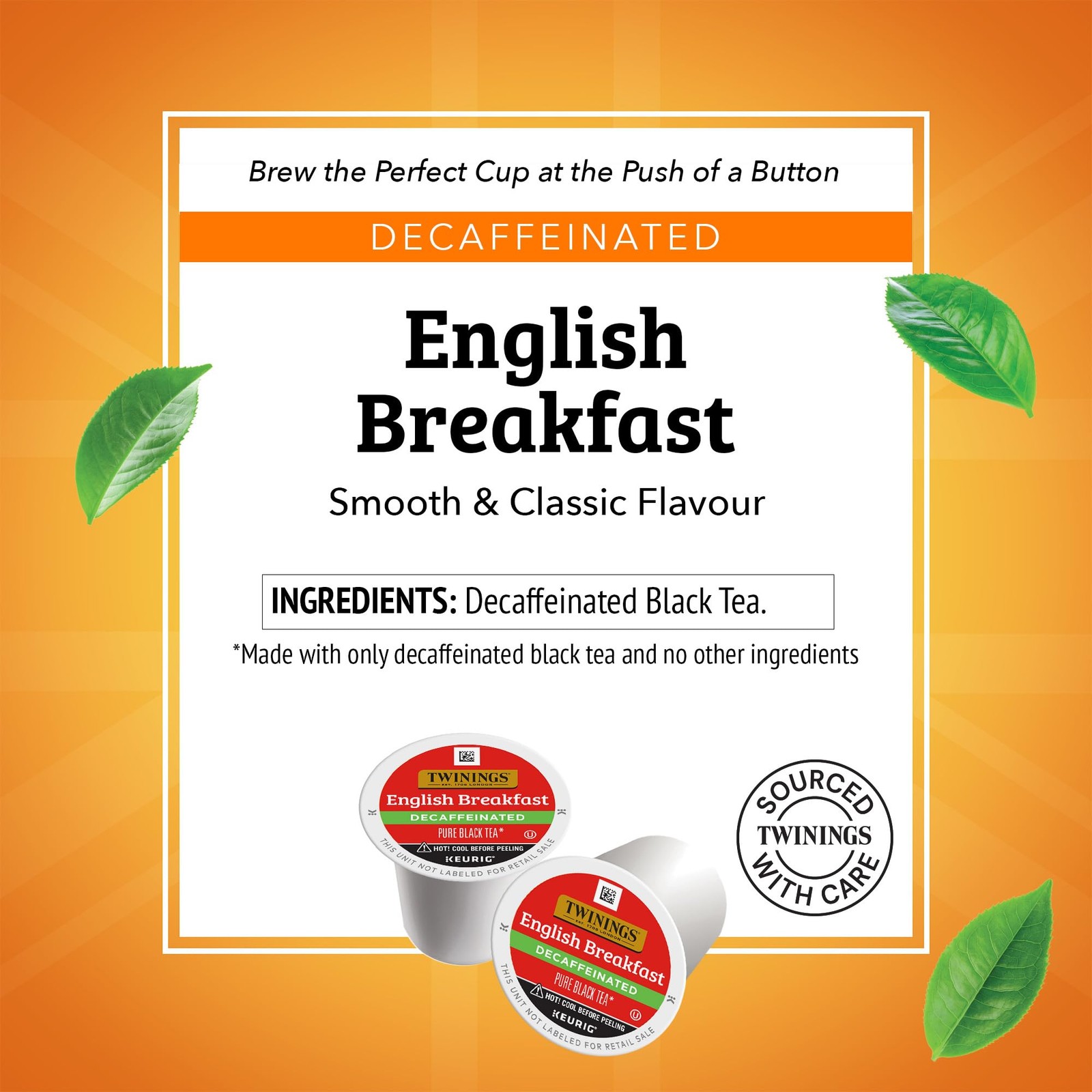 Twinings Decaffeinated English Breakfast Black Tea 24 Count (Pack of 1), Red