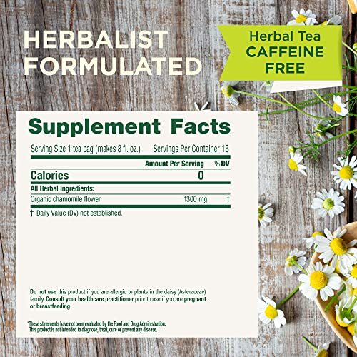 Organic Chamomile Tea Herbal Power Pack of 6 Caffeine Free Digestive Support
